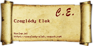 Czeglédy Elek névjegykártya