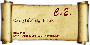 Czeglédy Elek névjegykártya